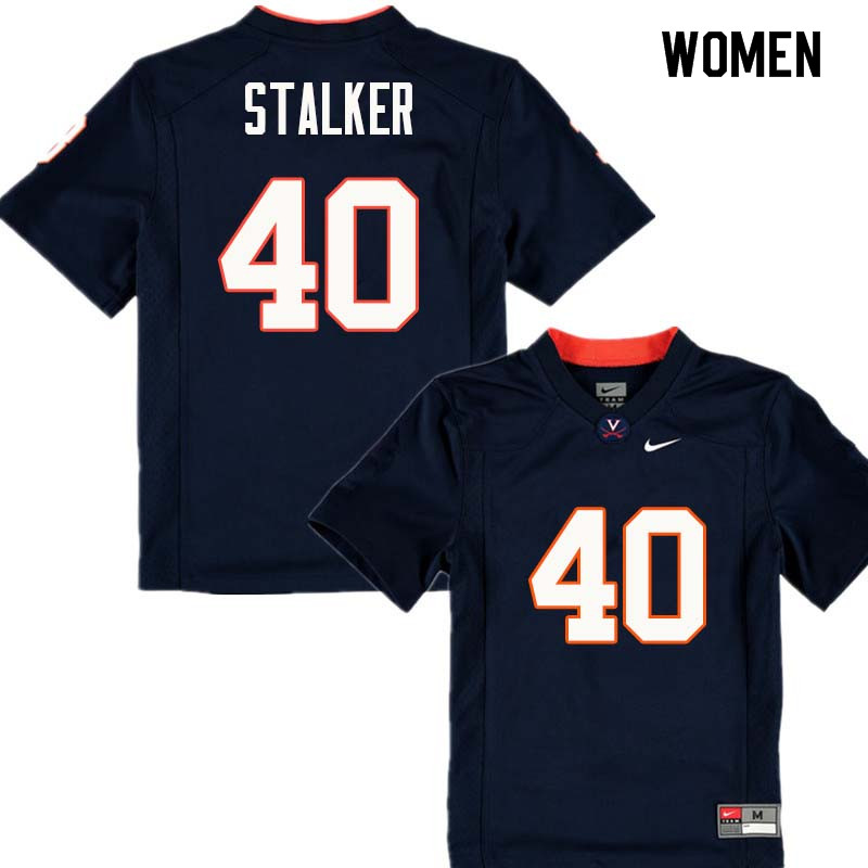 Women #40 C.J. Stalker Virginia Cavaliers College Football Jerseys Sale-Navy